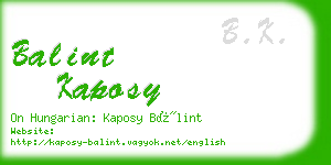 balint kaposy business card